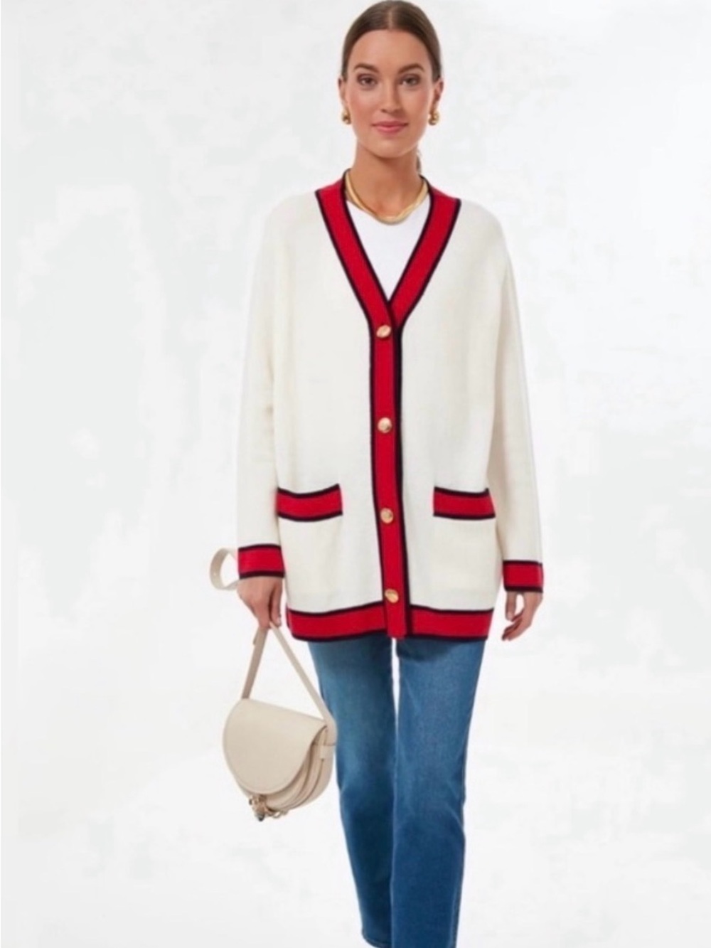 Tuckernuck Varsity Oversized Cardigan 100% Wool Size L